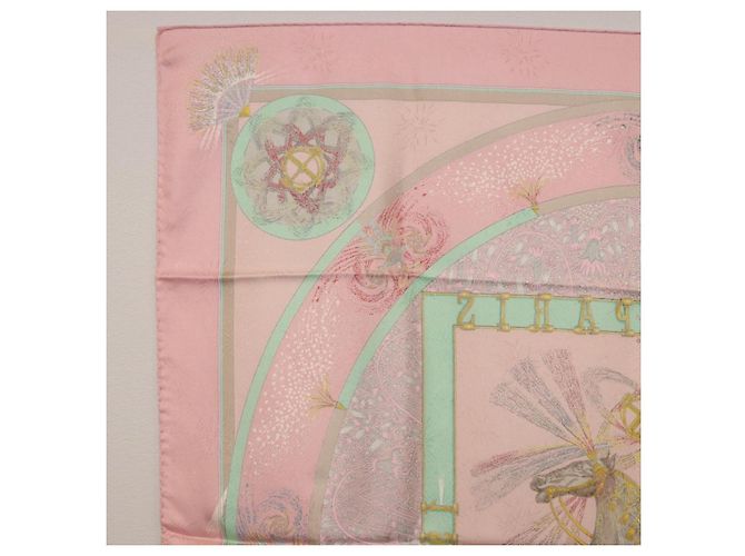 Hermès Foulard HERMES Carre 90 in Seta Rosa Auth 199729M - vista 16