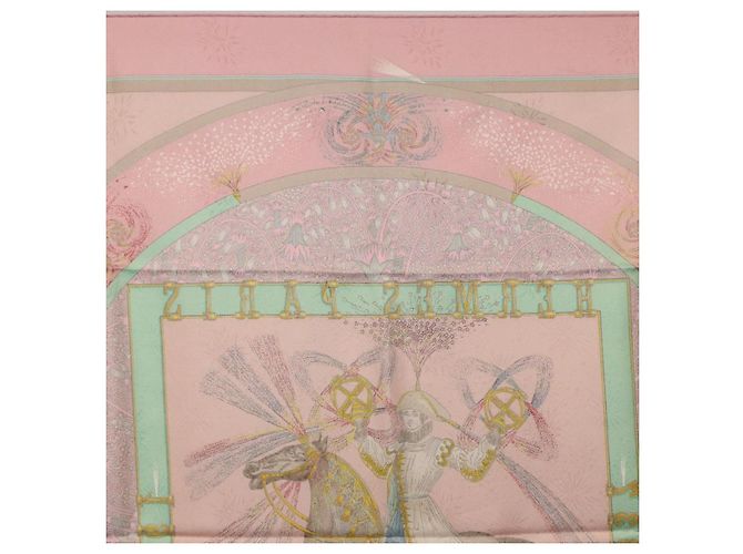 Hermès Foulard HERMES Carre 90 in Seta Rosa Auth 199729M - vista 17