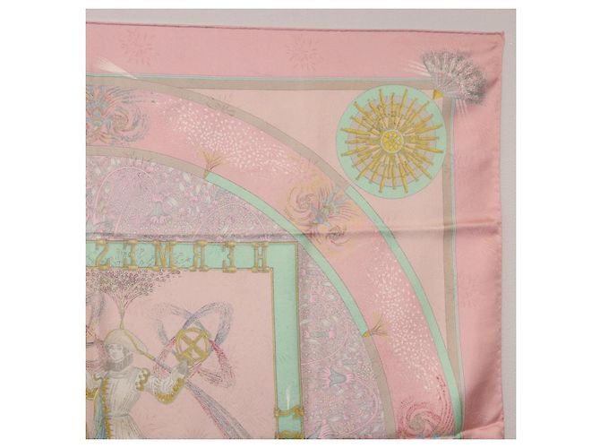 Hermès Foulard HERMES Carre 90 in Seta Rosa Auth 199729M - vista 18