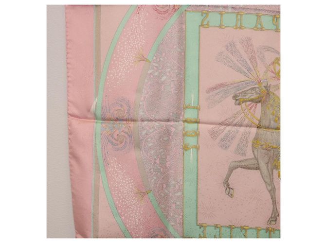 Hermès Foulard HERMES Carre 90 in Seta Rosa Auth 199729M - vista 19