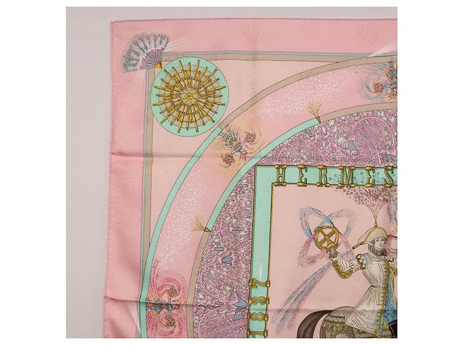 Hermès Foulard HERMES Carre 90 in Seta Rosa Auth 199729M - vista 2