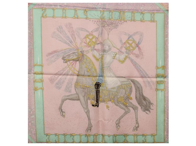 Hermès Foulard HERMES Carre 90 in Seta Rosa Auth 199729M - vista 20
