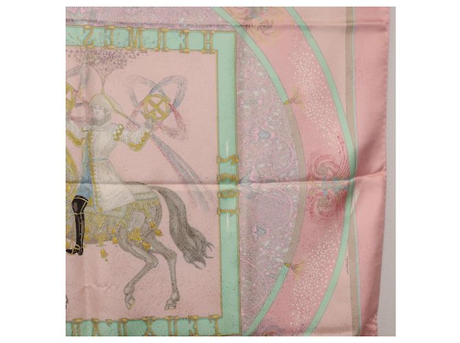 Hermès Foulard HERMES Carre 90 in Seta Rosa Auth 199729M - vista 21