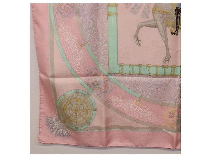 Hermès Foulard HERMES Carre 90 in Seta Rosa Auth 199729M - vista 22