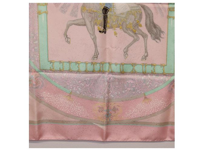 Hermès Foulard HERMES Carre 90 in Seta Rosa Auth 199729M - vista 23