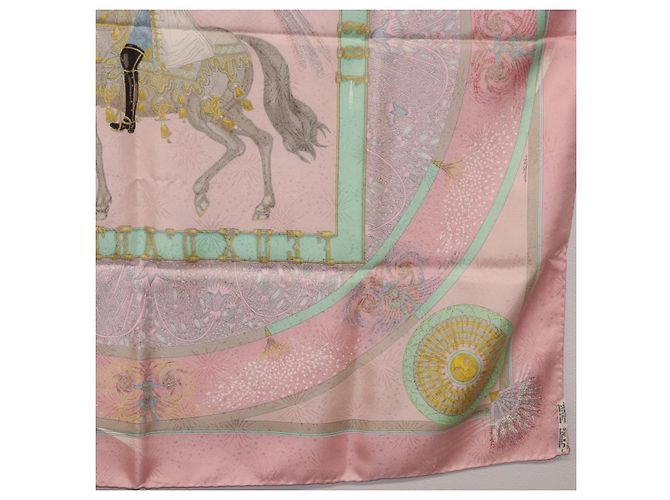 Hermès Foulard HERMES Carre 90 in Seta Rosa Auth 199729M - vista 24