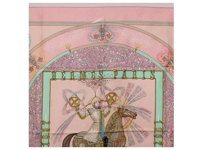 Hermès Foulard HERMES Carre 90 in Seta Rosa Auth 199729M - vista 3