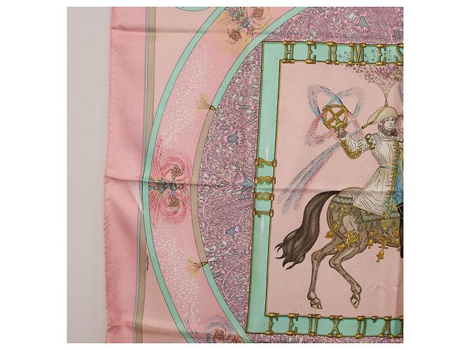 Hermès Foulard HERMES Carre 90 in Seta Rosa Auth 199729M - vista 5