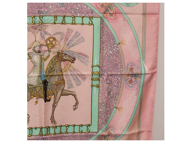 Hermès Foulard HERMES Carre 90 in Seta Rosa Auth 199729M - vista 7
