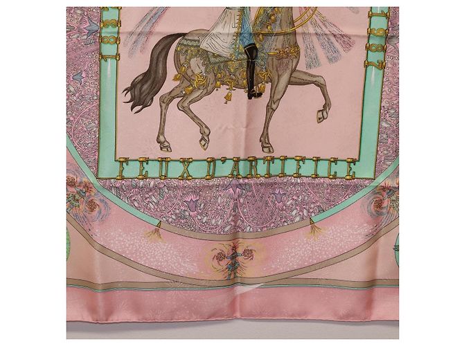 Hermès Foulard HERMES Carre 90 in Seta Rosa Auth 199729M - vista 9