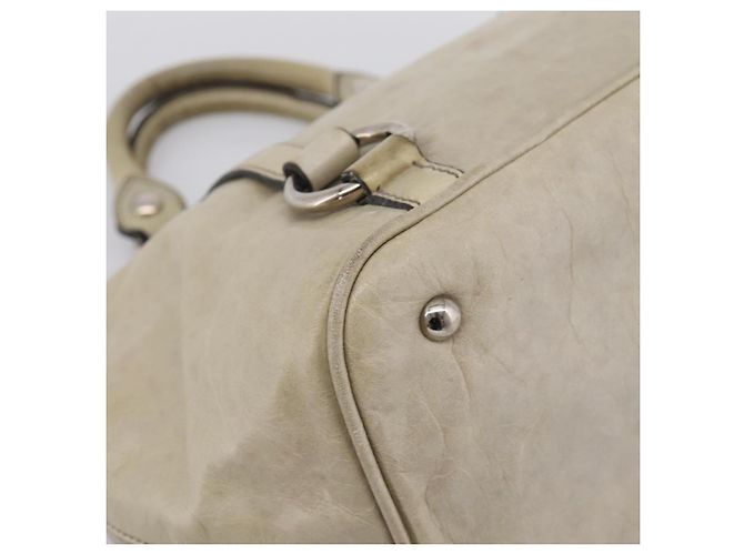 Borsa Miu Miu Vitellolux in pelle Beige Silver Auth 197272V Argento - vista 14