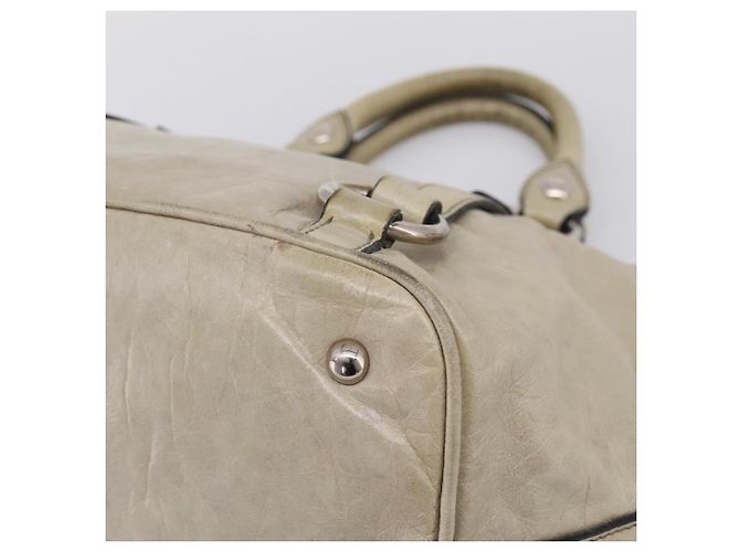 Borsa Miu Miu Vitellolux in pelle Beige Silver Auth 197272V Argento - vista 15