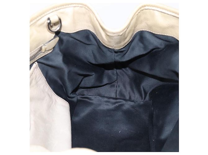 Borsa Miu Miu Vitellolux in pelle Beige Silver Auth 197272V Argento - vista 18