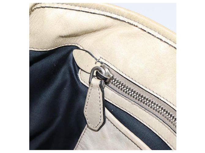 Borsa Miu Miu Vitellolux in pelle Beige Silver Auth 197272V Argento - vista 20