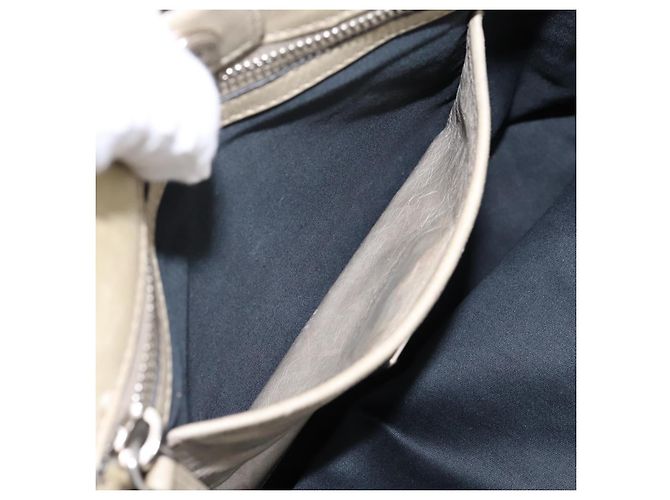 Borsa Miu Miu Vitellolux in pelle Beige Silver Auth 197272V Argento - vista 22