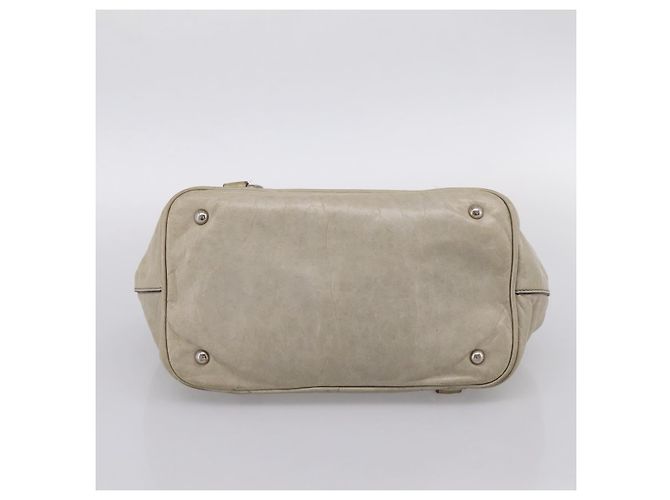 Borsa Miu Miu Vitellolux in pelle Beige Silver Auth 197272V Argento - vista 5