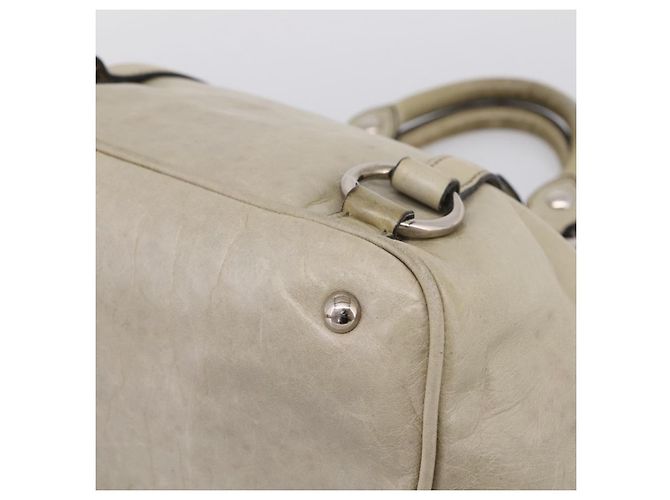 Borsa Miu Miu Vitellolux in pelle Beige Silver Auth 197272V Argento - vista 9