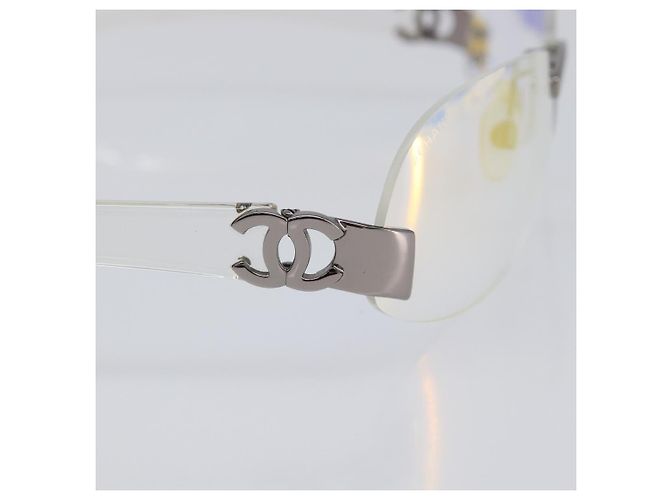 Gafas de sol sin montura CHANEL plástico Clear CC Auth BA15679 - vista 8