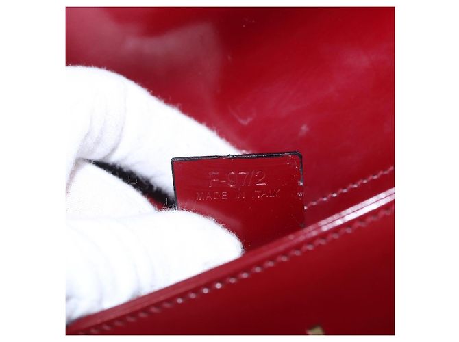 Céline Bolsa de Ombro CELINE em Couro Bordeaux Tom Dourado Auth ka6074 - vista 12