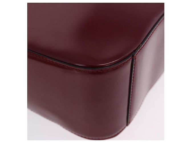 Céline Bolsa de Ombro CELINE em Couro Bordeaux Tom Dourado Auth ka6074 - vista 14