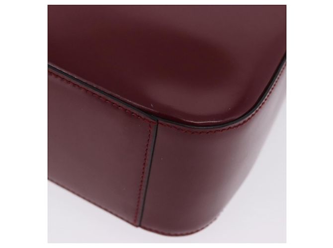 Céline Bolsa de Ombro CELINE em Couro Bordeaux Tom Dourado Auth ka6074 - vista 15
