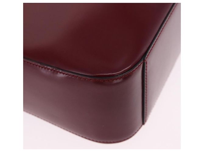 Céline Bolsa de Ombro CELINE em Couro Bordeaux Tom Dourado Auth ka6074 - vista 16