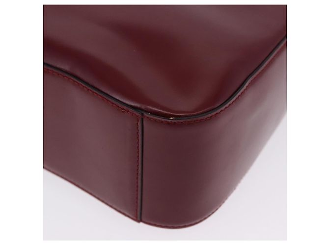 Céline Bolsa de Ombro CELINE em Couro Bordeaux Tom Dourado Auth ka6074 - vista 17