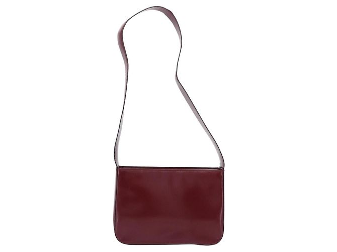 Céline Bolsa de Ombro CELINE em Couro Bordeaux Tom Dourado Auth ka6074 - vista 3