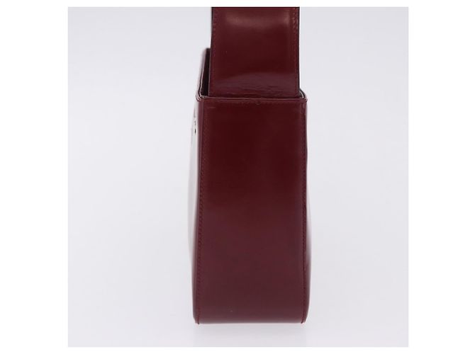 Céline Bolsa de Ombro CELINE em Couro Bordeaux Tom Dourado Auth ka6074 - vista 4