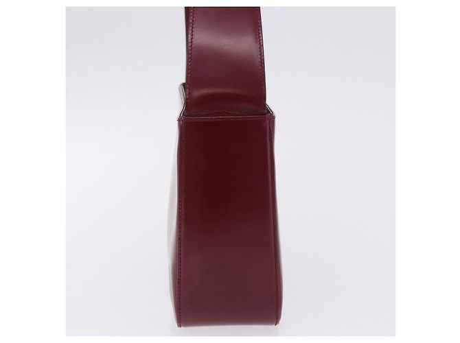 Céline Bolsa de Ombro CELINE em Couro Bordeaux Tom Dourado Auth ka6074 - vista 5