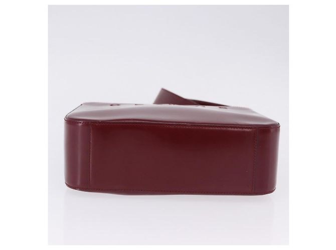 Céline Bolsa de Ombro CELINE em Couro Bordeaux Tom Dourado Auth ka6074 - vista 6