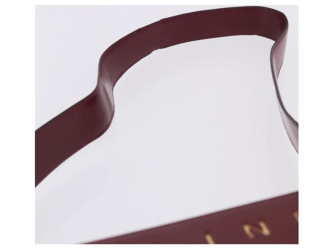 Céline Bolsa de Ombro CELINE em Couro Bordeaux Tom Dourado Auth ka6074 - vista 9