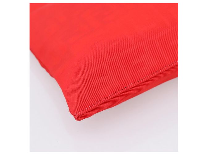 Borsa a pochette FENDI Zucca Canvas Rosso Oro Auth 200728A D'oro - vista 14