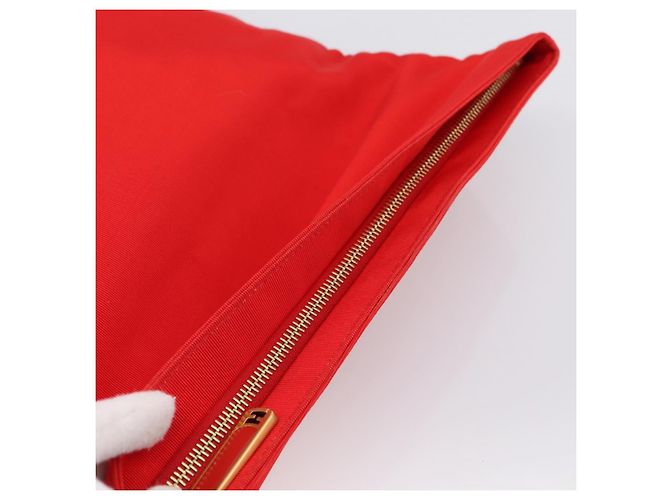 Borsa a pochette FENDI Zucca Canvas Rosso Oro Auth 200728A D'oro - vista 5