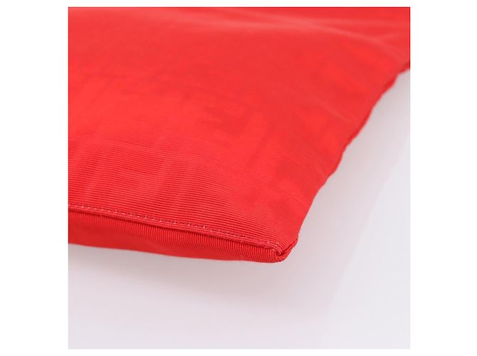 Borsa a pochette FENDI Zucca Canvas Rosso Oro Auth 200728A D'oro - vista 7