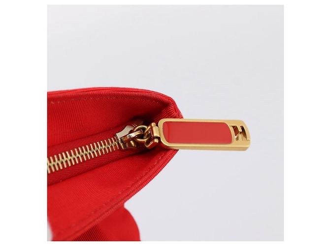 Borsa a pochette FENDI Zucca Canvas Rosso Oro Auth 200728A D'oro - vista 8