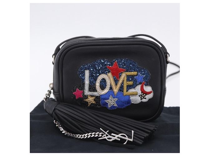 Autre Marque Borsa a tracolla SAINT LAURENT Pelle Nero Argento 457574 Auth ka6144M - vista 12