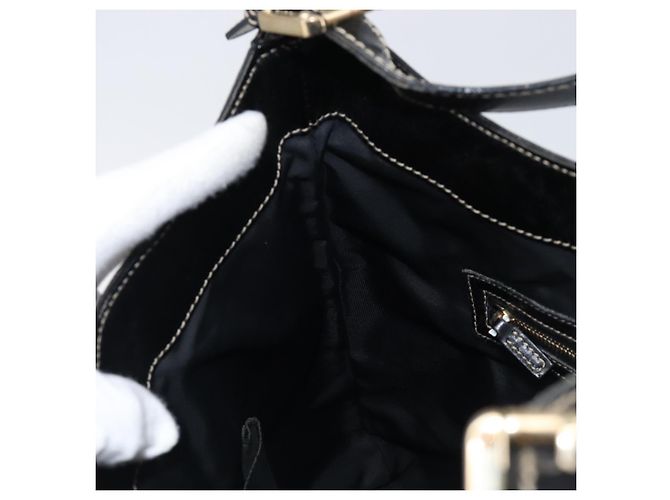 Borsa a tracolla GUCCI Interlocking PVC Leather Black Gold Tone 162740 Auth 201423 Nero - vista 20