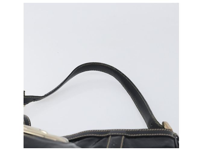 Borsa a tracolla GUCCI Interlocking PVC Leather Black Gold Tone 162740 Auth 201423 Nero - vista 8