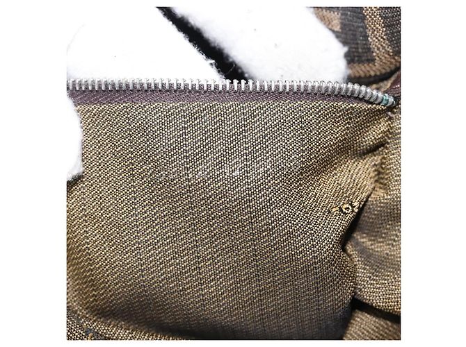Borsa a Tracolla FENDI Zucca Canvas Mamma Baguette Nero Marrone Auth 200694V - vista 11
