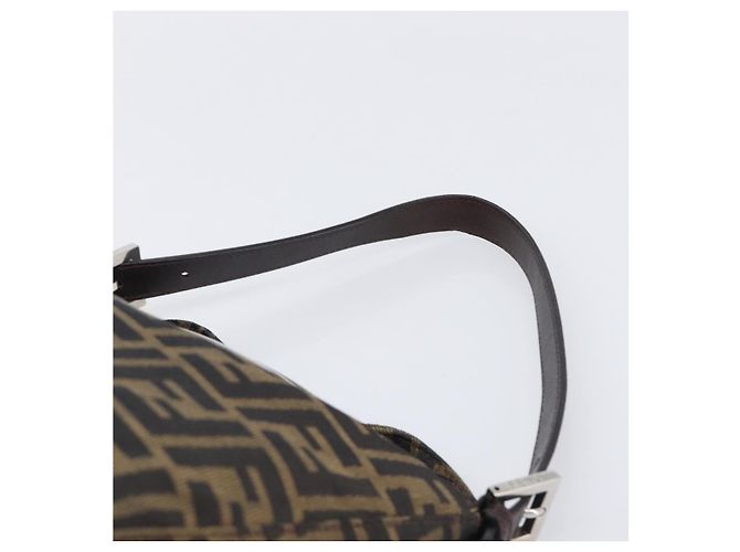 Borsa a Tracolla FENDI Zucca Canvas Mamma Baguette Nero Marrone Auth 200694V - vista 14