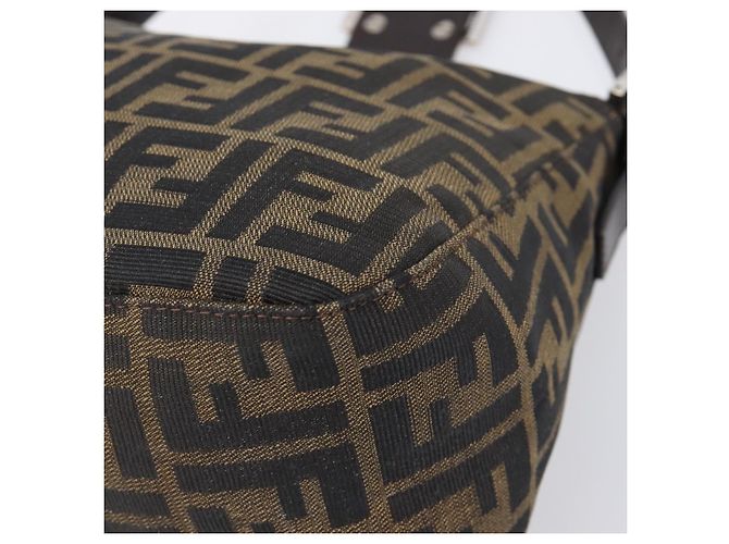 Borsa a Tracolla FENDI Zucca Canvas Mamma Baguette Nero Marrone Auth 200694V - vista 15