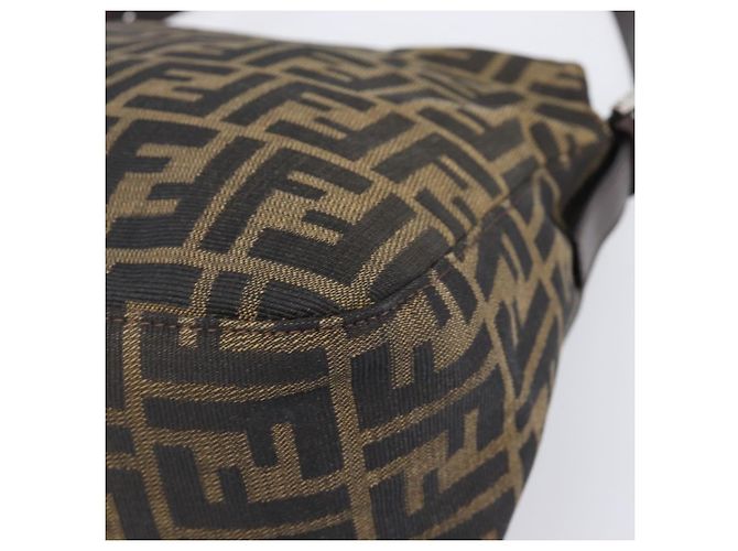 Borsa a Tracolla FENDI Zucca Canvas Mamma Baguette Nero Marrone Auth 200694V - vista 17