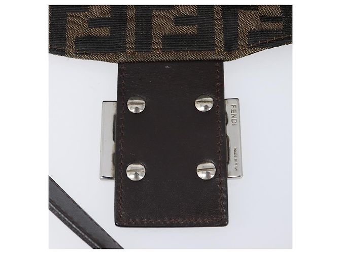 Borsa a Tracolla FENDI Zucca Canvas Mamma Baguette Nero Marrone Auth 200694V - vista 22
