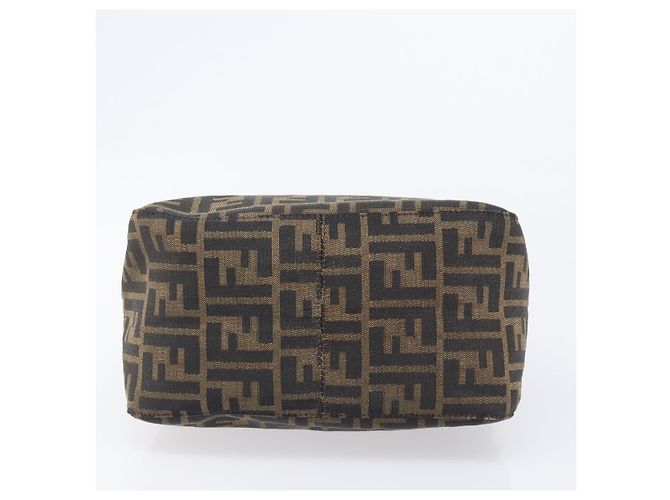 Borsa a Tracolla FENDI Zucca Canvas Mamma Baguette Nero Marrone Auth 200694V - vista 5