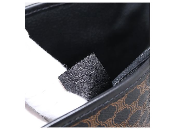 Céline Borsa a mano CELINE Macadam Canvas PVC Leather Black Gold Auth 201262V Nero D'oro - vista 11
