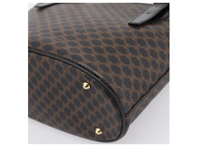 Céline Borsa a mano CELINE Macadam Canvas PVC Leather Black Gold Auth 201262V Nero D'oro - vista 17