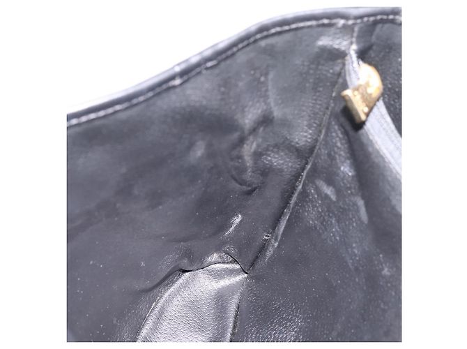 Céline Borsa a mano CELINE Macadam Canvas PVC Leather Black Gold Auth 201262V Nero D'oro - vista 21