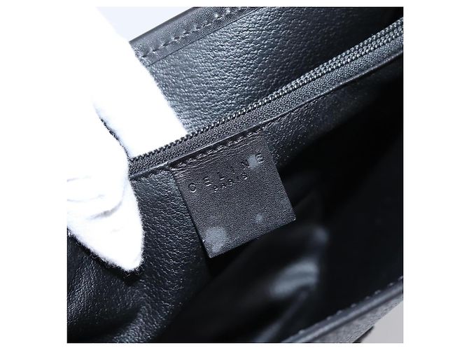 Céline Borsa a mano CELINE Macadam Canvas PVC Leather Black Gold Auth 201262V Nero D'oro - vista 8
