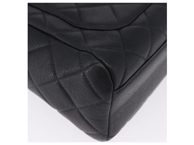 CHANEL Matelasse Turn Lock Shoulder Bag Caviar Skin Black Gold CC Auth 203228V Golden - view 16
